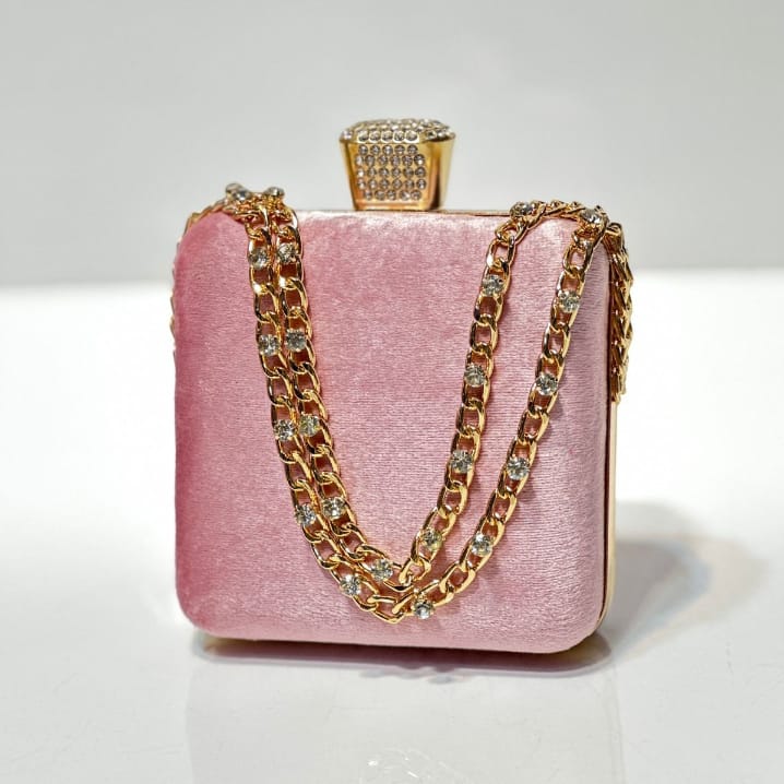 VELVET STONE CHAIN CLUTCH